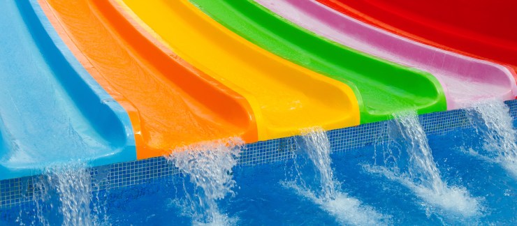 Closeup for colorful slides